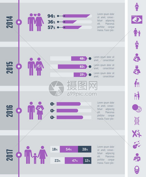 直立的母体信息图元素加上标集矢量图片