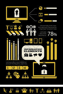 平板社交媒体信息图和标集矢量社交媒体信息图模板图片