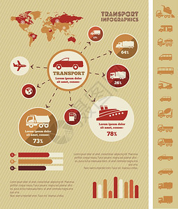运输信息图模板可定制的矢量元素图片