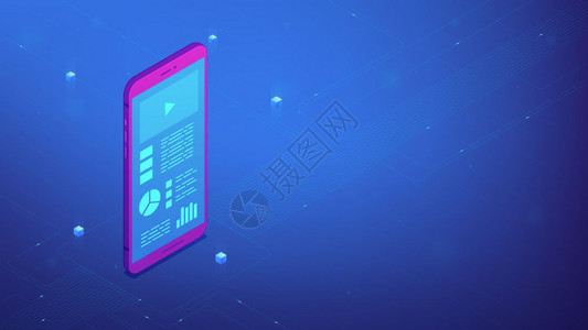 智能手机iux设计和应用程序开发商业和数字技术概念紫外线背景矢量3d插图界面设计图片