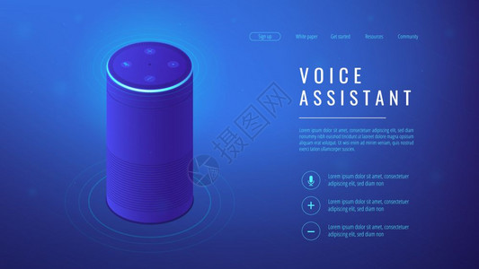 声控数字助理和语音着陆页面图片