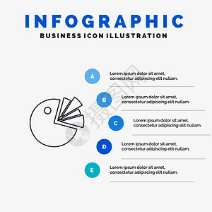 图表线标带有5个步骤的图表背景图片