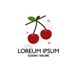 甜平白莓樱桃食物春季商业标志模板插画