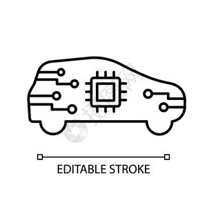 ai汽车芯片侧视图卡通矢量插画图片