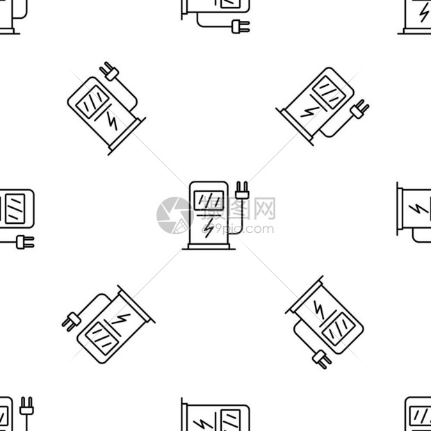 电动汽车补给站重复网络设计图图片