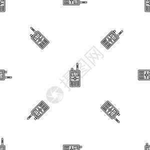 无线电设备无缝图案矢量设计元素图片