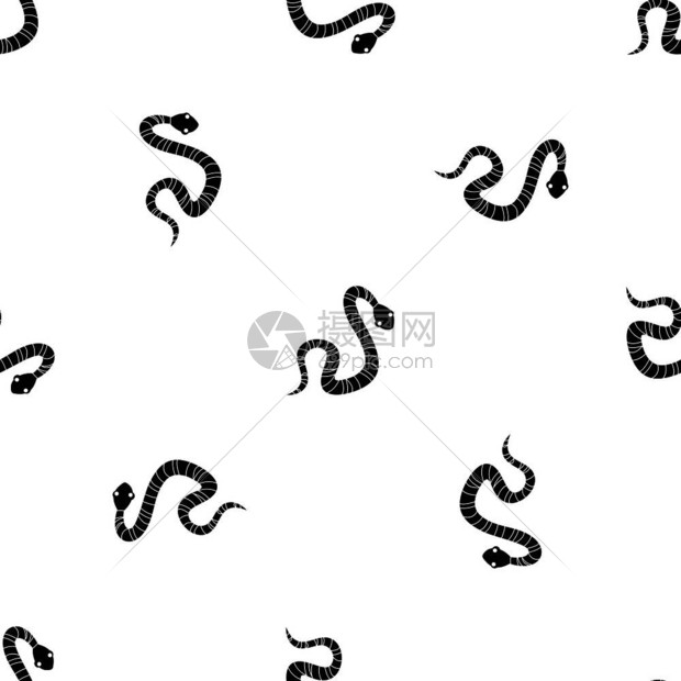 条形蛇无缝黑色图案矢量设计元素图片