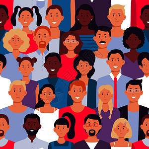 不同肤色的人物头像合集设计图片