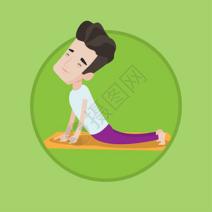 在瑜伽垫上的男子矢量图图片素材