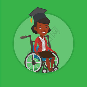 坐在轮椅上的非洲美国学生图片