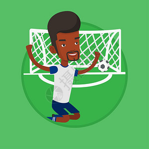 求跪庆祝得分的人插画