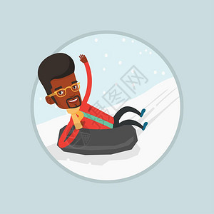 在雪地橡胶滑板上玩的人图片