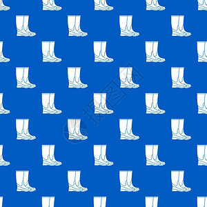 靴子无缝蓝色重复图案卡通矢量元素图片