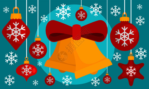 圣诞铃铛雪花装饰矢量元素图片