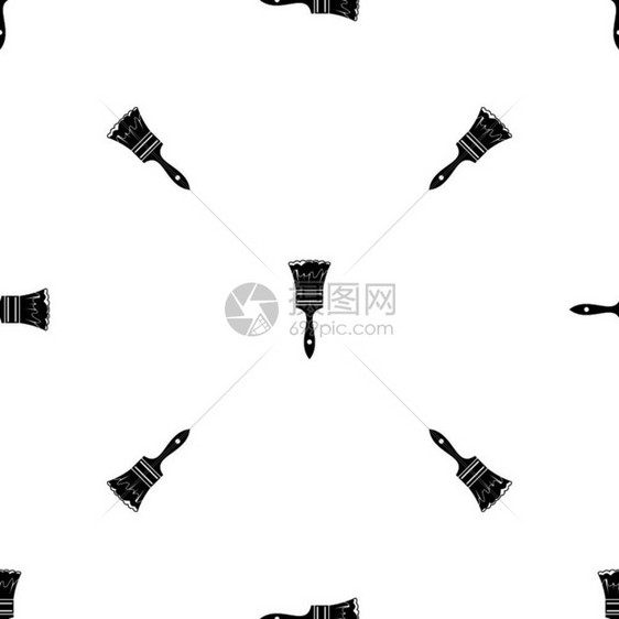 油漆刷无缝黑色重复图案卡通矢量元素图片