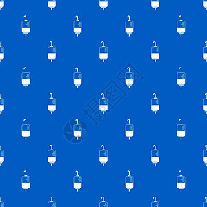 输液瓶无缝蓝色重复图案卡通矢量元素图片