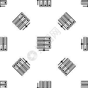 服务器无缝黑色重复图案卡通矢量元素图片