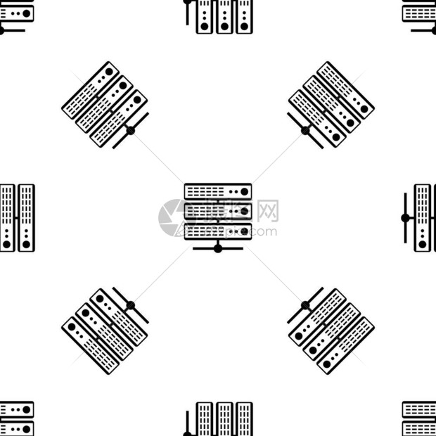 服务器无缝黑色重复图案卡通矢量元素图片