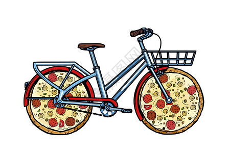 比萨饼自行车图片