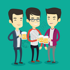 一群在酒吧喝啤酒的朋友 图片
