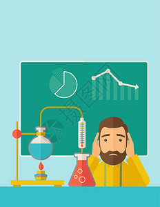 一位面部表情惊恐的科学教师图片