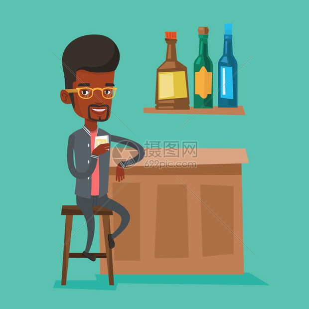 坐在酒吧柜台喝酒的人图片