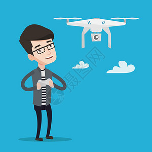 无人机摄影师插画_无人机摄影师卡通_无人机摄影师