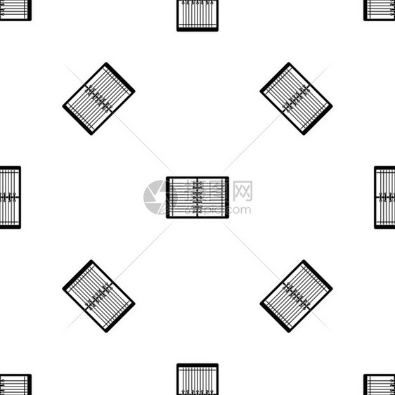 螺旋笔记本以黑颜色无缝重复图片