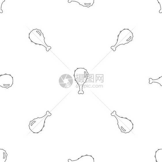 鸡腿无缝重复图案卡通矢量元素图片