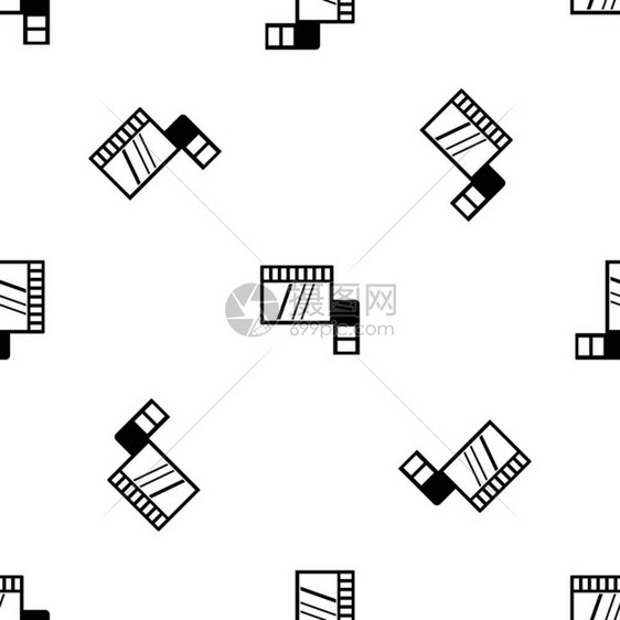 内存卡无缝黑色重复图案卡通矢量元素图片