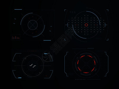 全息图触摸屏幕高技术矢量设计面板图片