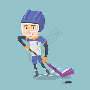 冰球运动员矢量插图图片