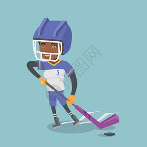 冰球运动员矢量插图图片