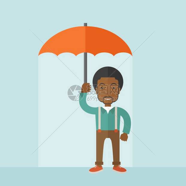 一个成功的商人拿着雨伞图片