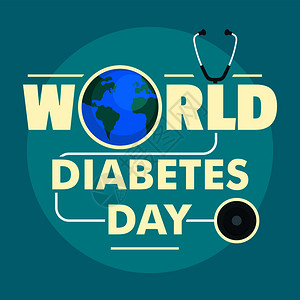 世界糖尿病日概念背景用于网络设计的世界糖尿病日媒概念背景的扁图示世界糖尿病日概念背景平板风格图片