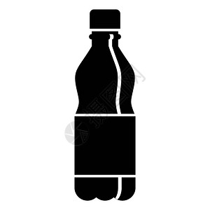 塑料瓶装水图标简单示例塑料瓶装水矢量图标用于以白色背景隔离的网络