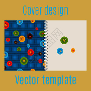 多彩纽扣图案的封面设计图片