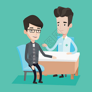 微笑 办公室咨询医生病情的人插画