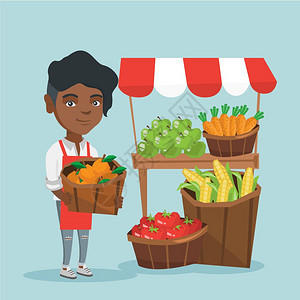 卖水果和蔬菜的人图片