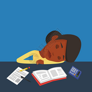 非洲的学生睡在书桌边图片