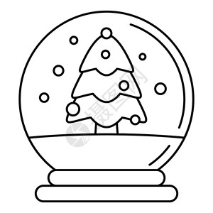 玻璃雪花球插画
