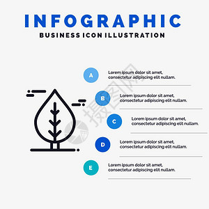 以叶子矢量元素为主的5个步骤的演示图图片