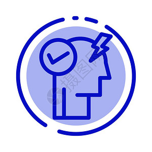 人星激活蓝色点线条图标插画