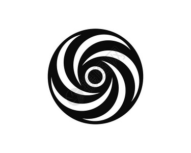 波漩涡涡流标志图波和螺旋矢量模板插画