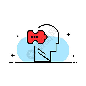 爆炸头小丑边框逻辑思维问题解决商业标识模板平色插画