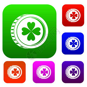 国家好大家才会好使用clover符号组图标颜色的硬币图标颜色组在白上