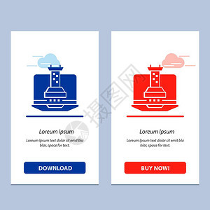 数字战略营销蓝色和红下载购买网络部件卡模板图片