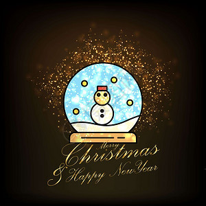 圣诞快乐和卡通水晶球闪光矢量元素图片