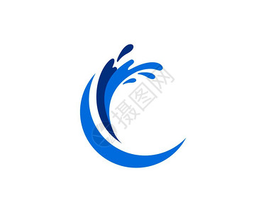 斯威什水浪spash符号和图标志识模板矢量插画