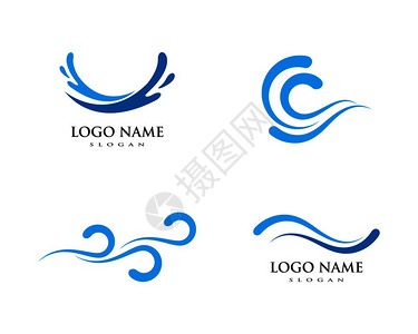 斯威什水浪spash符号和图标志识模板矢量插画